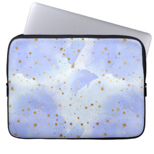 Lavendar gouden ster patroon laptop sleeve
