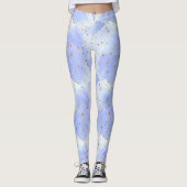 Lavendar gouden ster patroon leggings (Voorkant)