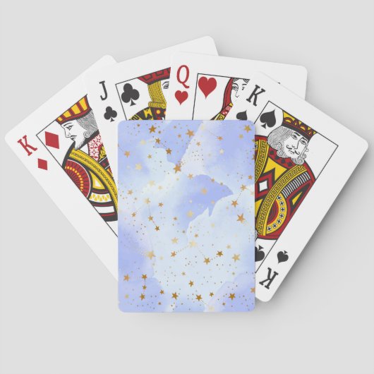 Lavendar gouden ster patroon pokerkaarten (Achterkant)