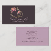 Lavendar Grey Bloemen Krans Bloemen Event Planner Visitekaartje (Voorkant / Achterkant)