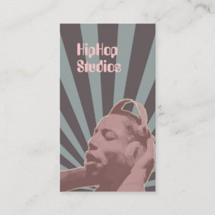 Lavendar Hip Hop Headphones Business Card Template Visitekaartje