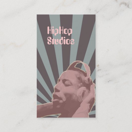 Lavendar Hip Hop Headphones Business Card Template Visitekaartje (Voorkant)