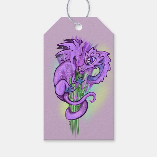 Lavendar kleine kruiddraak cadeaulabel (Voorkant)