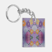 Lavendar Lovie Bloemen Acryl Sleutelhanger (Voorkant Links)
