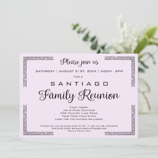 Lavendar of een uitnodiging voor een kleurenfamili (Staand voorkant)