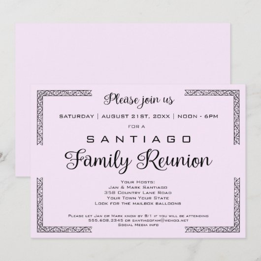 Lavendar of een uitnodiging voor een kleurenfamili (Voorkant / Achterkant)