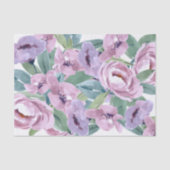 Lavendar Paarse Waterverf Rozen Flowers Decoupage Tissuepapier (Voorkant)