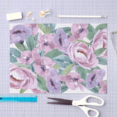 Lavendar Paarse Waterverf Rozen Flowers Decoupage Tissuepapier (Craft)