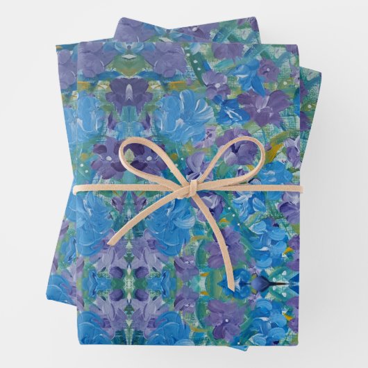 Lavendar Roos Bloemen Wrapping Papier Inpakpapier Vel (In situ)