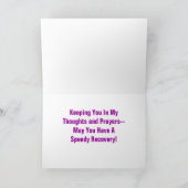 Lavendar Rozen/Get Well Kaart (Binnen)