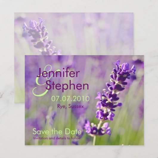 Lavendar · Save the Date Briefkaart (Voorkant / Achterkant)