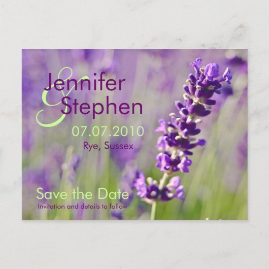 Lavendar · Save the Date Briefkaart (Voorkant)