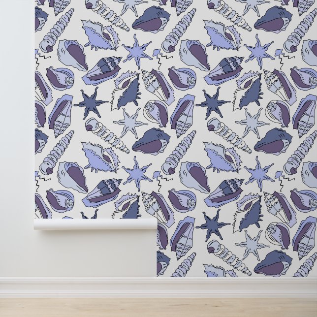 Lavendar Seashells Behang (Applicatie)