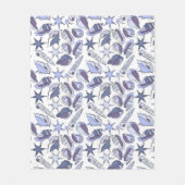 Lavendar Seashells Fleece Deken (Voorkant)