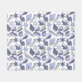 Lavendar Seashells Fleece Deken (Voorkant (Horizontaal))