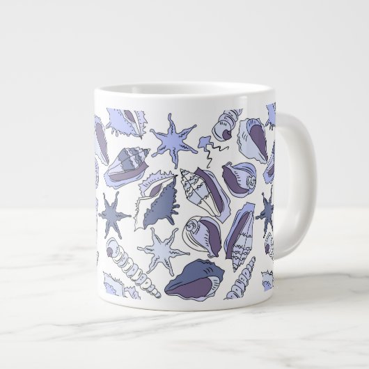 Lavendar Seashells Grote Koffiekop (Voorkant rechts)
