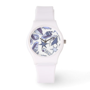 Lavendar Seashells Horloge