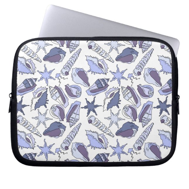 Lavendar Seashells Laptop Sleeve (Voorkant)