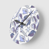 Lavendar Seashells Ronde Klok (Hoek)