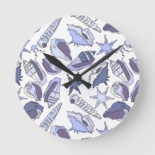 Lavendar Seashells Ronde Klok (Voorkant)