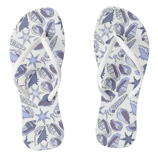 Lavendar Seashells Teenslippers (Voetbed)