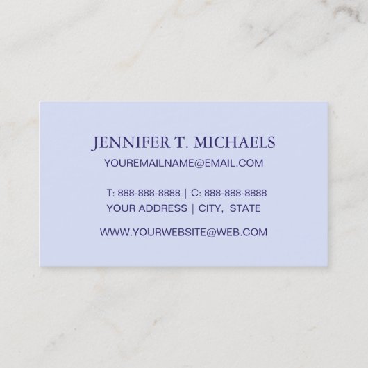 Lavendar Seashells Visitekaartje (Achterkant)