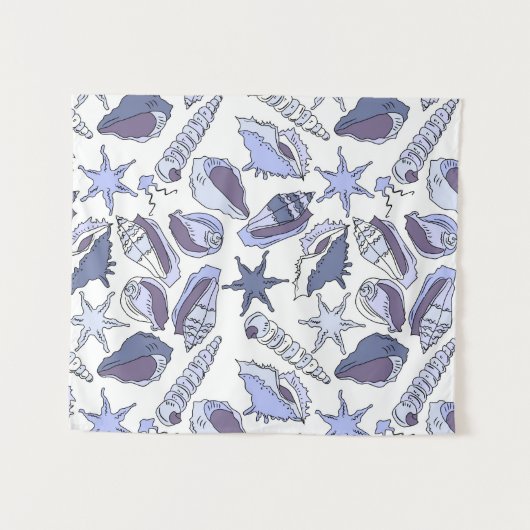 Lavendar Seashells Wandkleed (Voorkant (horizontaal))