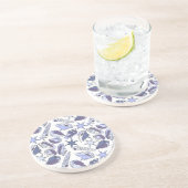 Lavendar Seashells Zandsteen Onderzetter (Zijkant)