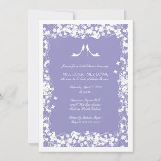 Lavendar Shoes Bridal Shower Invitation Kaart