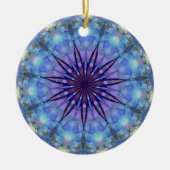 Lavendar Starburst Mandala Round Ornament (Voorkant)