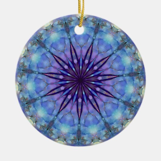 Lavendar Starburst Mandala Round Ornament (Voorkant)