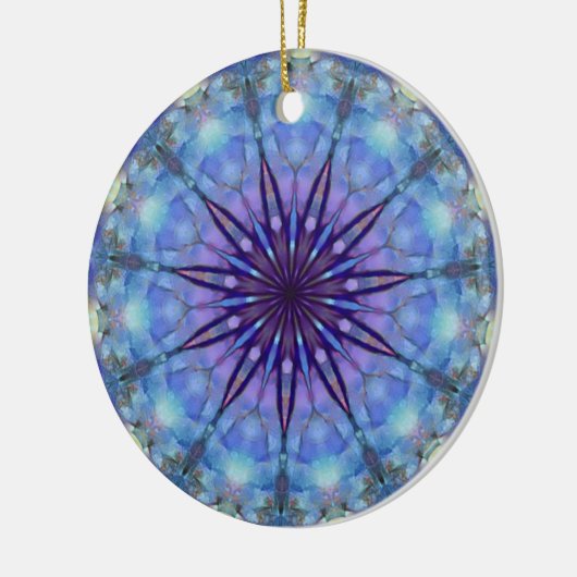 Lavendar Starburst Mandala Round Ornament (Links)