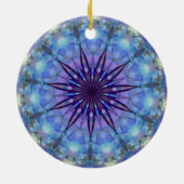 Lavendar Starburst Mandala Round Ornament (Achterkant)