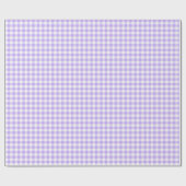 Lavendar White Gingham Birthday Shower Weddenschap Cadeaupapier (Vlak)