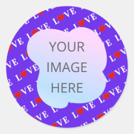Lavende LOVE Stijlvol Ronde Sticker
