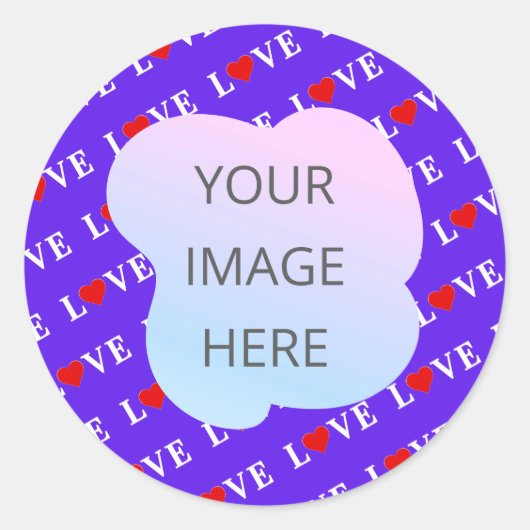 Lavende LOVE Stijlvol Ronde Sticker (Voorkant)