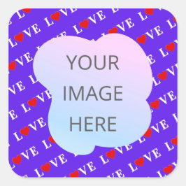 Lavende LOVE Stijlvol Vierkante Sticker