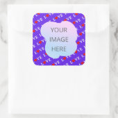 Lavende LOVE Stijlvol Vierkante Sticker (Tas)