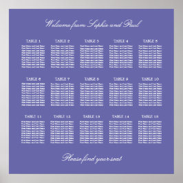 Lavendel 15 Tafel Trouw Stoelen Plattegrond Poster