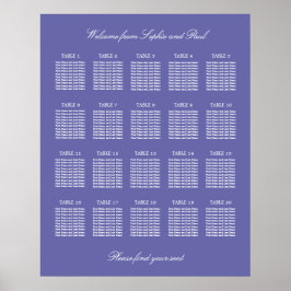 Lavendel 20 Tafel Trouw Stoelen Plattegrond Poster