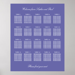 Lavendel 20 Tafel Trouw Stoelen Plattegrond Poster