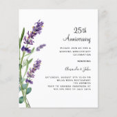 Lavendel 25ste huwelijksverjaardag uitnodiging (Voorkant)