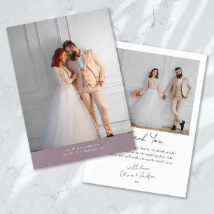 Lavendel 2 foto kalligrafie bruiloft bedankkaart