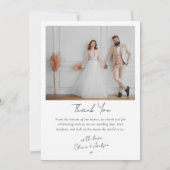 Lavendel 2 foto kalligrafie bruiloft bedankkaart (Achterkant)