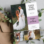 Lavendel 3-foto galerij bruiloft Opslaan van de da Save The Date
