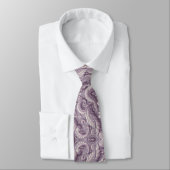 Lavendel 3D Paisley Reliëf Jacquard Nekdas Stropdas (Gebonden)