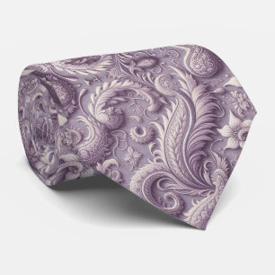 Lavendel 3D Paisley Reliëf Jacquard Nekdas Stropdas