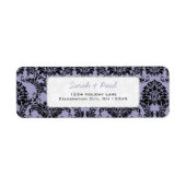 Lavendel 7 Zwart Damask Retouradres Etiket (Voorkant)