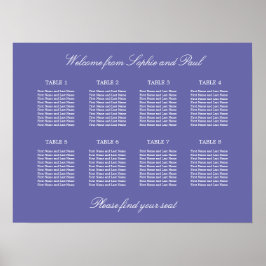 Lavendel 8 Tafel Trouw Stoelen Plattegrond Poster