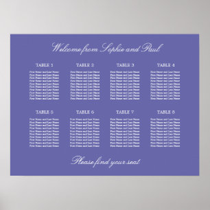 Lavendel 8 Tafel Trouw Stoelen Plattegrond Poster